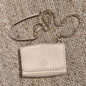 Tory Burch Beige Leather Crossbody Bag